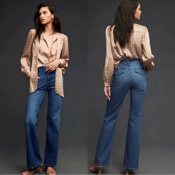 NWT Anthropologie Pilcro Polished Bootcut slim Jeans stretchy sz 25